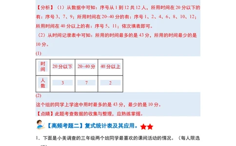 第三单元复式统计表&middot;单元复习篇-三年级数学下册（解析版）人教版_26春人教版数学三下_00、更新资料3月18日_知识总结(4)