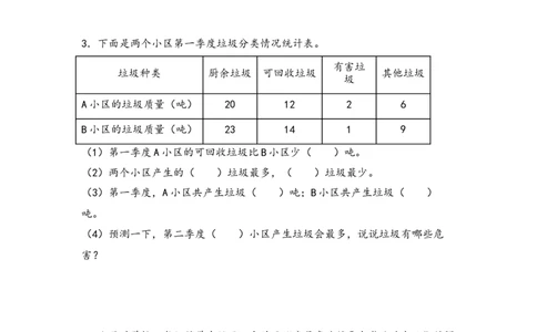 （专项训练）第三单元复式统计表解决问题（挑战奥数）-（人教版）_26春人教版数学三下_19、赠送其它资料_新建文件夹_三年级数学下册（人教版）_知识解读+题型专练-T2
