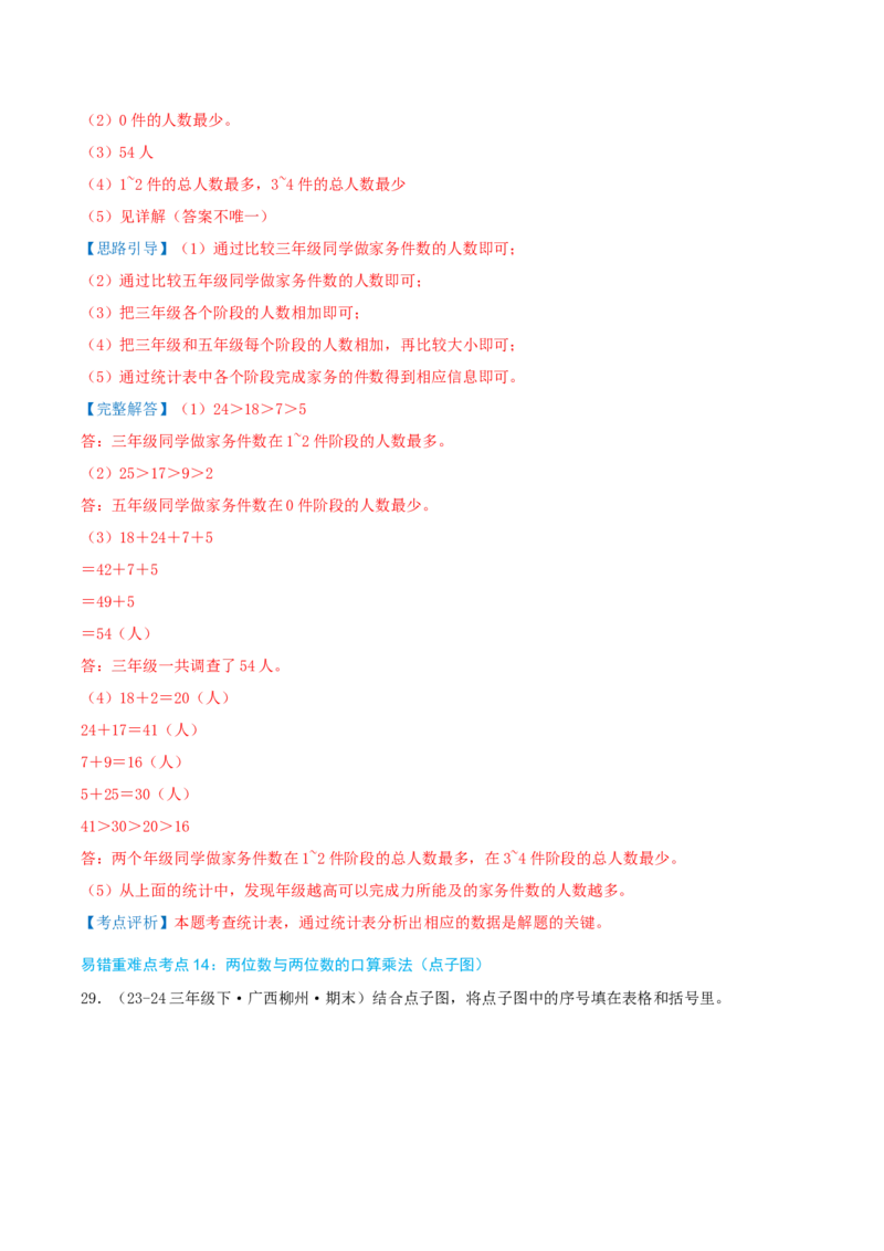 （期末必刷练）人教版数学三年级下学期高频易错压轴题考点分类培优练（真题汇编）教师版_26春人教版数学三下_19、赠送其它资料_新建文件夹_三年级数学下册（人教版）_2025版