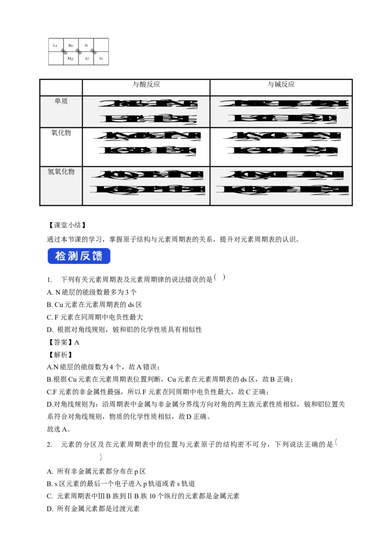 1.2.1原子结构与元素周期表-教学设计-2020-2021学年下学期高二化学同步精品课堂(新教材人教版选择性必修2)_高化_2025春-人教版高中化学_04新版高中化学选择性必修2_04课件+教案+学案+习题