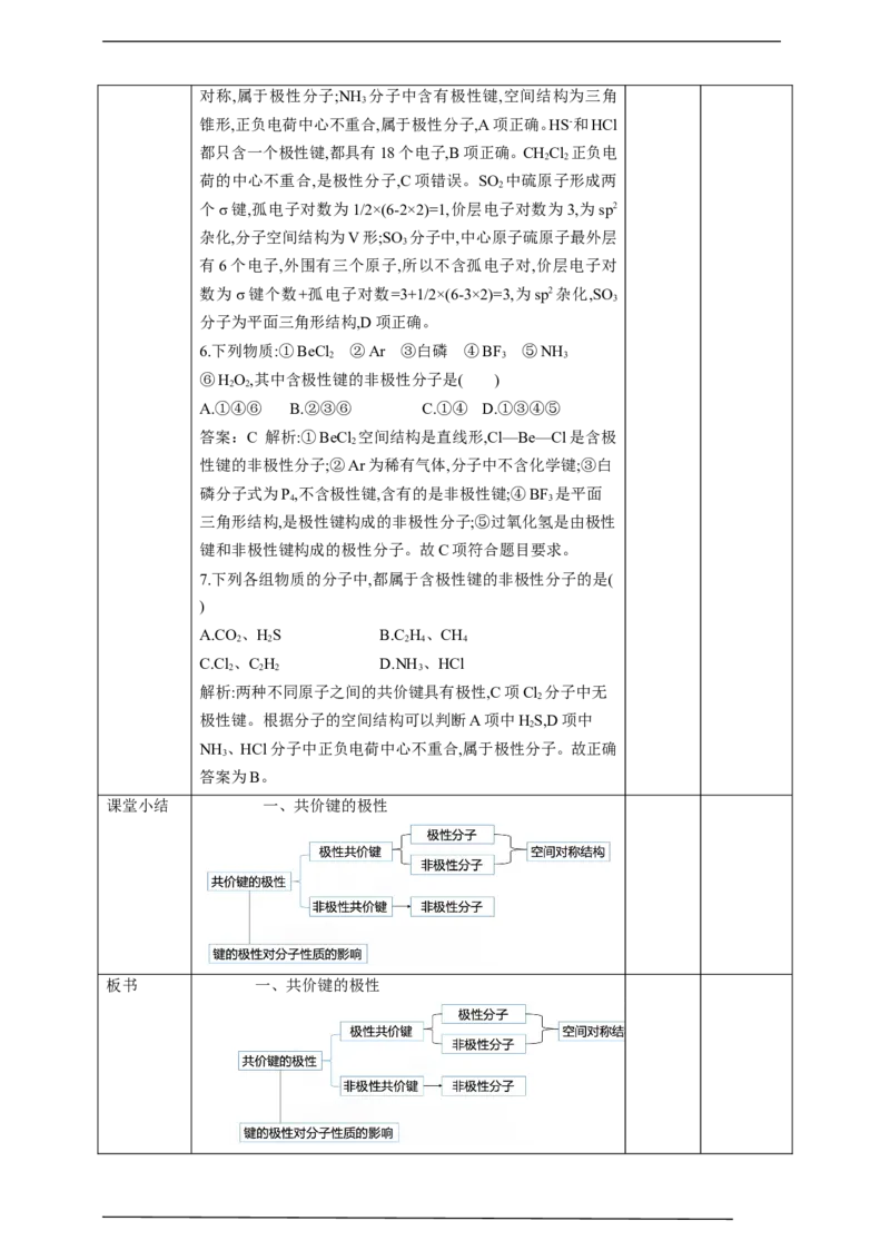 2.3.1分子结构与物质的性质_高化_2025春-人教版高中化学_04新版高中化学选择性必修2_08第四套同步课件+教案_2.3.1分子结构与物质性质（课件+教案）