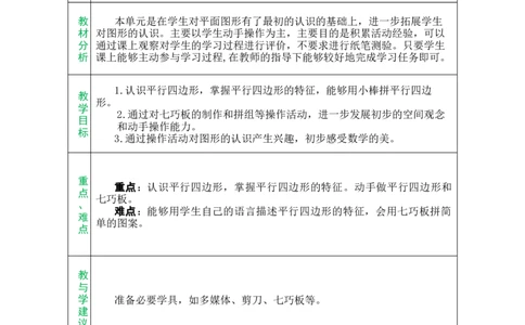 单元备课_26春北师大版数学二下_00、教案共6套完整版表格式+文档式整册+课时word版_第1套表格式教案（有反思）_06第五单元有趣的平面图形（二）教案