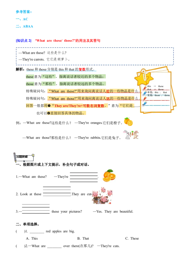 Unit6知识点梳理（讲义）（答案）_三下译林版2026英语_讲义专项