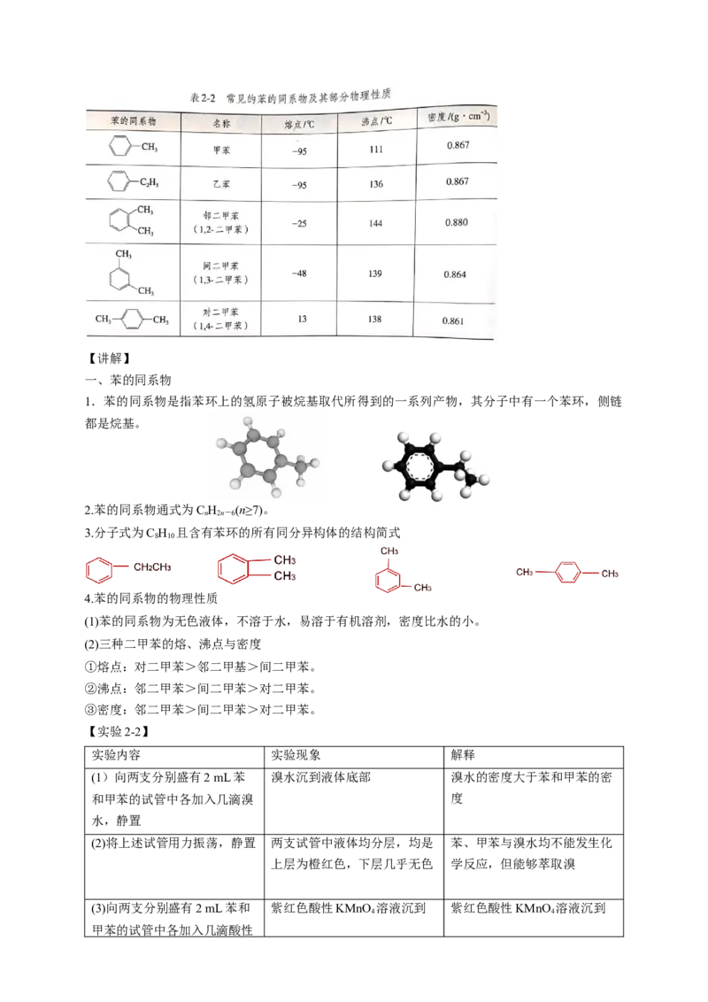 2.3.2苯的同系物-教学设计-2020-2021学年下学期高二化学同步精品课堂(新教材人教版选择性必修3）_高化_2025春-人教版高中化学_05新版高中化学选择性必修3_1.课件+教案+学案+习题_教案