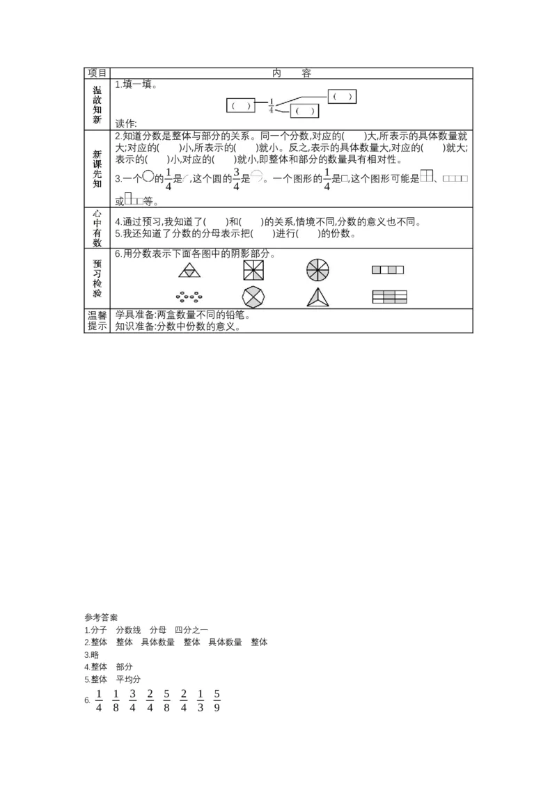 北师大版五年级上册数学预习单_26春北师大版数学二下_19、赠送其它资料_旧版_赠品：北师大数学1-6年级课前预习单