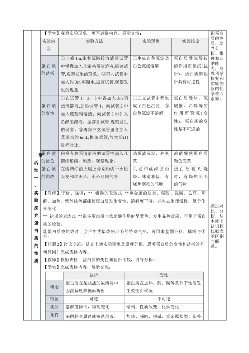 7.4.2蛋白质（教学设计）-（人教版2019必修第二册）_高化_595801221724高中化学新人教版选择性必修一二三电子版教案PPT课件高中试卷_必修二册（人教版）_教学设计
