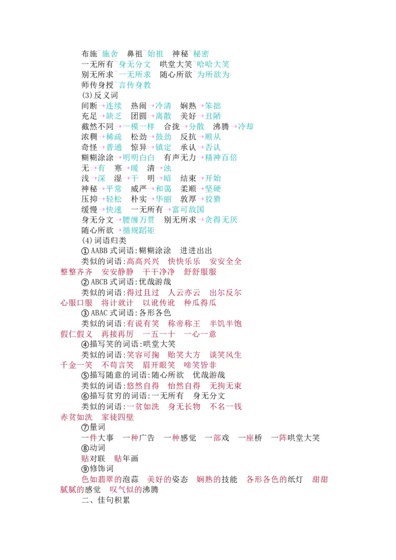 知识梳理部编版小学语文六下第一单元_《小学各科知识点》_小学语文《知识梳理》1-6年级上下册_统编语文1-6年级下册知识总结_六下