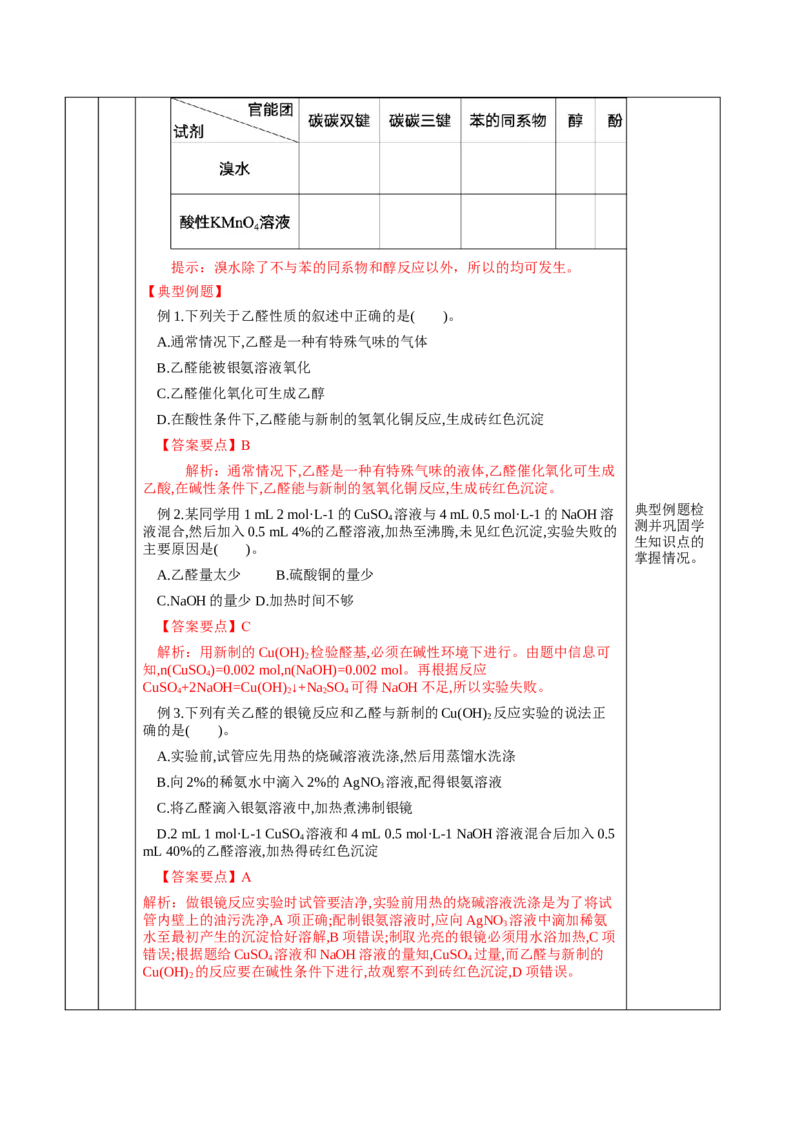 3.3.1醛（教学设计)-（人教版2019选择性必修3）_高化_595801221724高中化学新人教版选择性必修一二三电子版教案PPT课件高中试卷_选择性必修3册（人教版）_教学设计