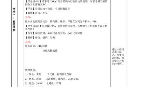 3.3.1醛（教学设计)-（人教版2019选择性必修3）_高化_595801221724高中化学新人教版选择性必修一二三电子版教案PPT课件高中试卷_选择性必修3册（人教版）_教学设计