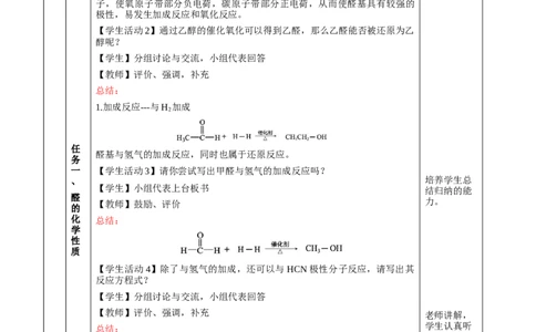 3.3.1醛（教学设计)-（人教版2019选择性必修3）_高化_595801221724高中化学新人教版选择性必修一二三电子版教案PPT课件高中试卷_选择性必修3册（人教版）_教学设计