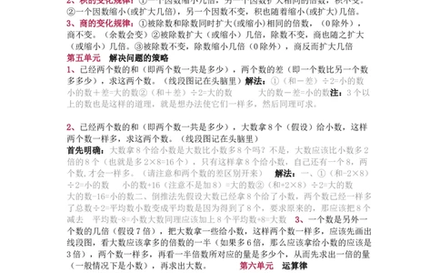苏教版数学四年级下册单元知识点_《小学各科知识点》_小学数学《知识梳理》1-6年级上下册_下册_苏教版小学数学1-6年级下册全册知识点