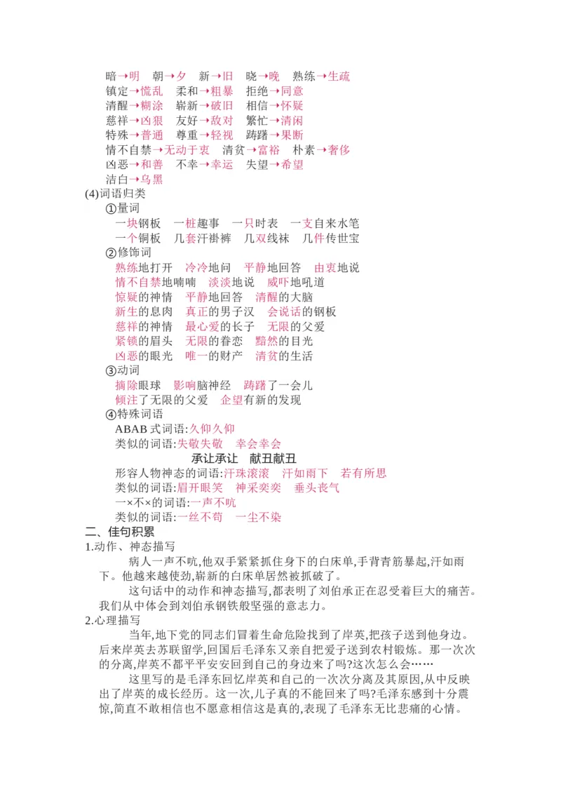 知识梳理部编版小学语文五下第四单元_《小学各科知识点》_小学语文《知识梳理》1-6年级上下册_统编语文1-6年级下册知识总结_五下
