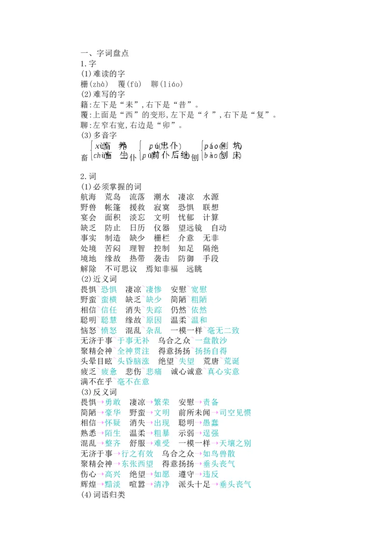 知识梳理部编版小学语文六下第二单元_《小学各科知识点》_小学语文《知识梳理》1-6年级上下册_统编语文1-6年级下册知识总结_六下