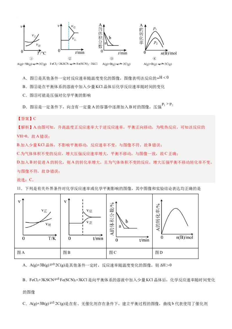 2.2.4化学平衡图像（分层作业）（解析版）_高化_595801221724高中化学新人教版选择性必修一二三电子版教案PPT课件高中试卷_选择性必修1册（人教版）_分层作业