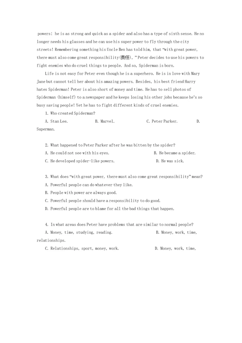 28中考冲刺四：阅读理解技巧(提高)_仁爱版英语九年级下册资料包_同步讲义-V31