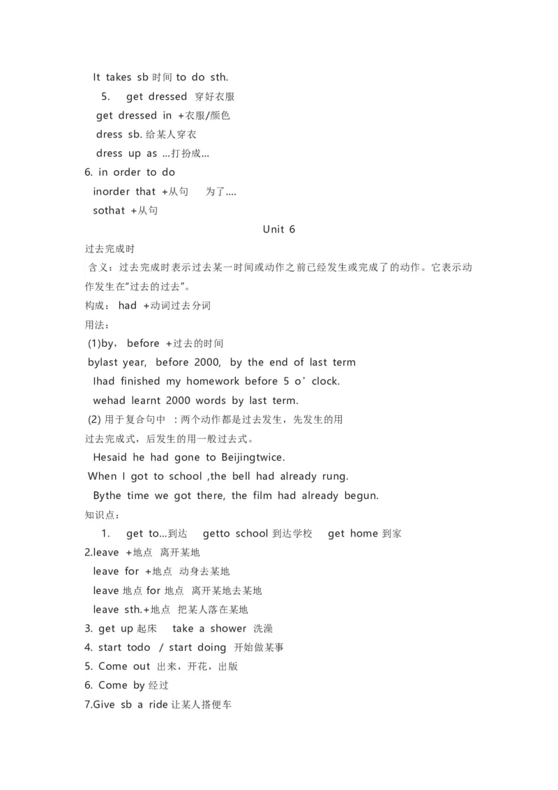 鲁教版初中英语九年级上册_24秋《初中各科知识点梳理》_初中英语《知识梳理》7-9年级上下册_知识梳理_鲁教版初中英语6-9年级上下册知识梳理