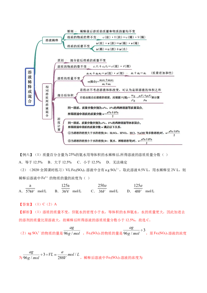 2.3.2物质的量浓度（精讲）-（人教版）解析版_高化_595801221724高中化学新人教版选择性必修一二三电子版教案PPT课件高中试卷_必修一册（人教版）_专项练习