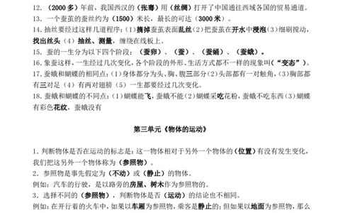 苏教版四年级下册复习资料_《小学各科知识点》_小学科学《知识梳理》1-6年级上下册_苏教版小学科学1-6年级上下册知识梳理_下册