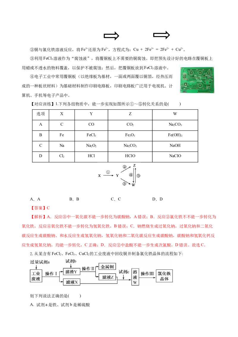 3.1.3铁的重要化合物&mdash;铁盐和亚铁盐（导学案）-（人教版2019必修第一册）（解析版）_高化_595801221724高中化学新人教版选择性必修一二三电子版教案PPT课件高中试卷_必修一册（人教版）