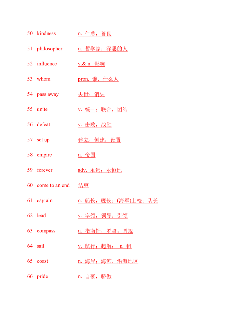 九下单词默写（英语提示写汉语）-（仁爱版）28页_仁爱版英语九年级下册资料包_单词专项