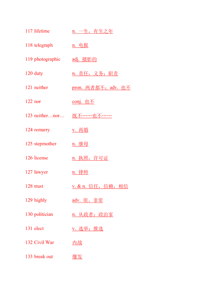 九下单词默写（英语提示写汉语）-（仁爱版）28页_仁爱版英语九年级下册资料包_单词专项