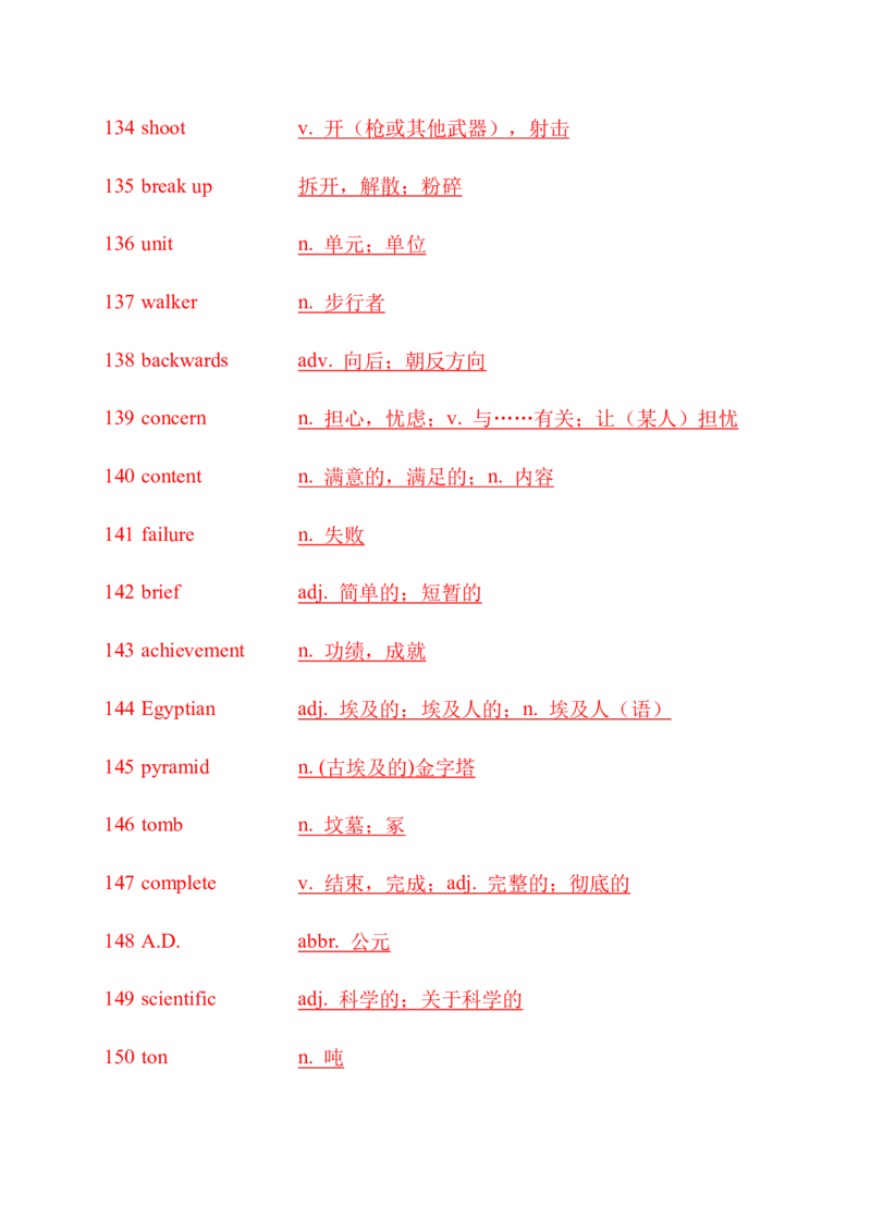 九下单词默写（英语提示写汉语）-（仁爱版）28页_仁爱版英语九年级下册资料包_单词专项