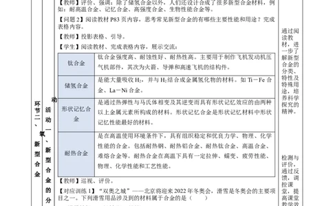 3.2.2新型合金物质的量在化学方程式计算中的应用（教学设计）-（人教版2019必修第一册）_高化_595801221724高中化学新人教版选择性必修一二三电子版教案PPT课件高中试卷_教学设计