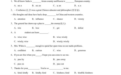 Unit5Topic2综合过关检测（原卷版）_仁爱版英语九年级下册资料包_单元测试_综合过关检测