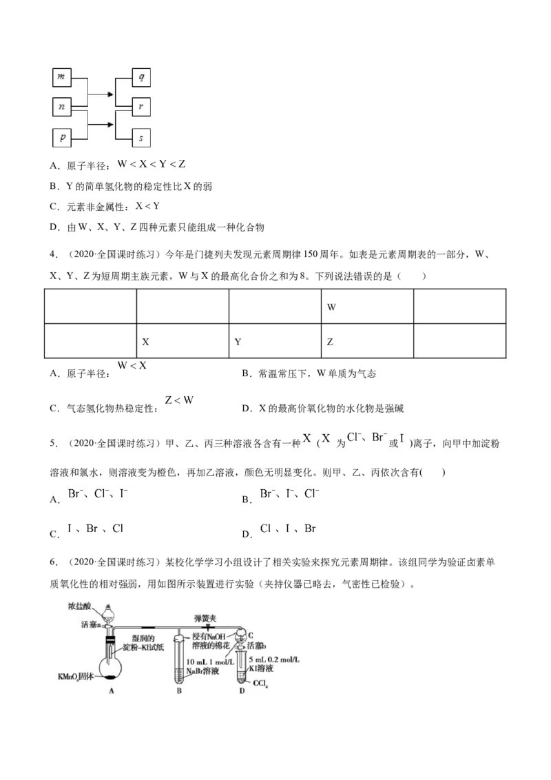 4.2元素周期律（精练）-（人教版）原卷版_高化_595801221724高中化学新人教版选择性必修一二三电子版教案PPT课件高中试卷_必修一册（人教版）_专项练习
