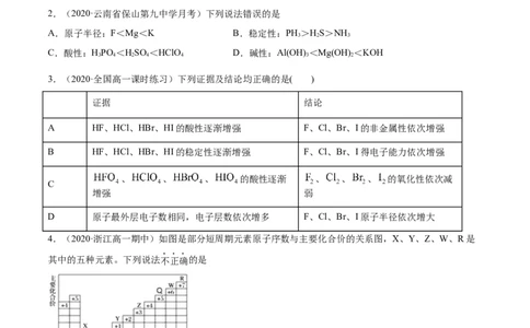 4.2元素周期律（精练）-（人教版）原卷版_高化_595801221724高中化学新人教版选择性必修一二三电子版教案PPT课件高中试卷_必修一册（人教版）_专项练习