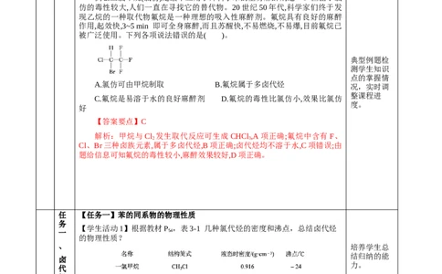 3.1卤代烃（教学设计)-（人教版2019选择性必修3）_高化_595801221724高中化学新人教版选择性必修一二三电子版教案PPT课件高中试卷_选择性必修3册（人教版）_教学设计