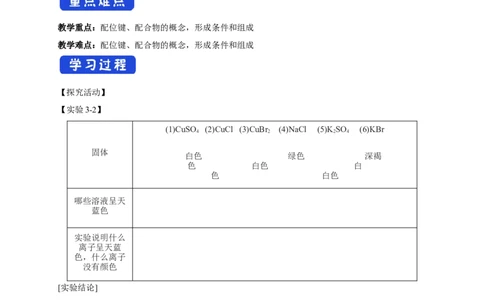 3.4配合物与超分子-学案-2020-2021学年下学期高二化学同步精品课堂(新教材人教版选择性必修2)（解析版）_高化_2025春-人教版高中化学_04新版高中化学选择性必修2_04课件+教案+学案+习题