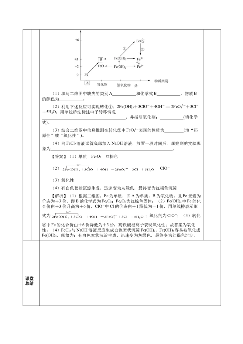 3.1.2铁的重要化合物&mdash;铁的氧化物和氢氧化物（教学设计）-（人教版2019必修第一册）_高化_595801221724高中化学新人教版选择性必修一二三电子版教案PPT课件高中试卷_必修一册（人教版）