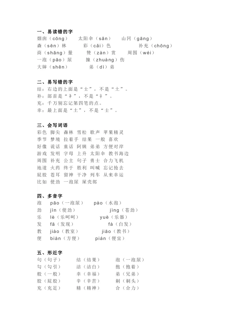 知识梳理部编版小学语文二下第四单元_《小学各科知识点》_小学语文《知识梳理》1-6年级上下册_统编语文1-6年级下册知识总结_二下
