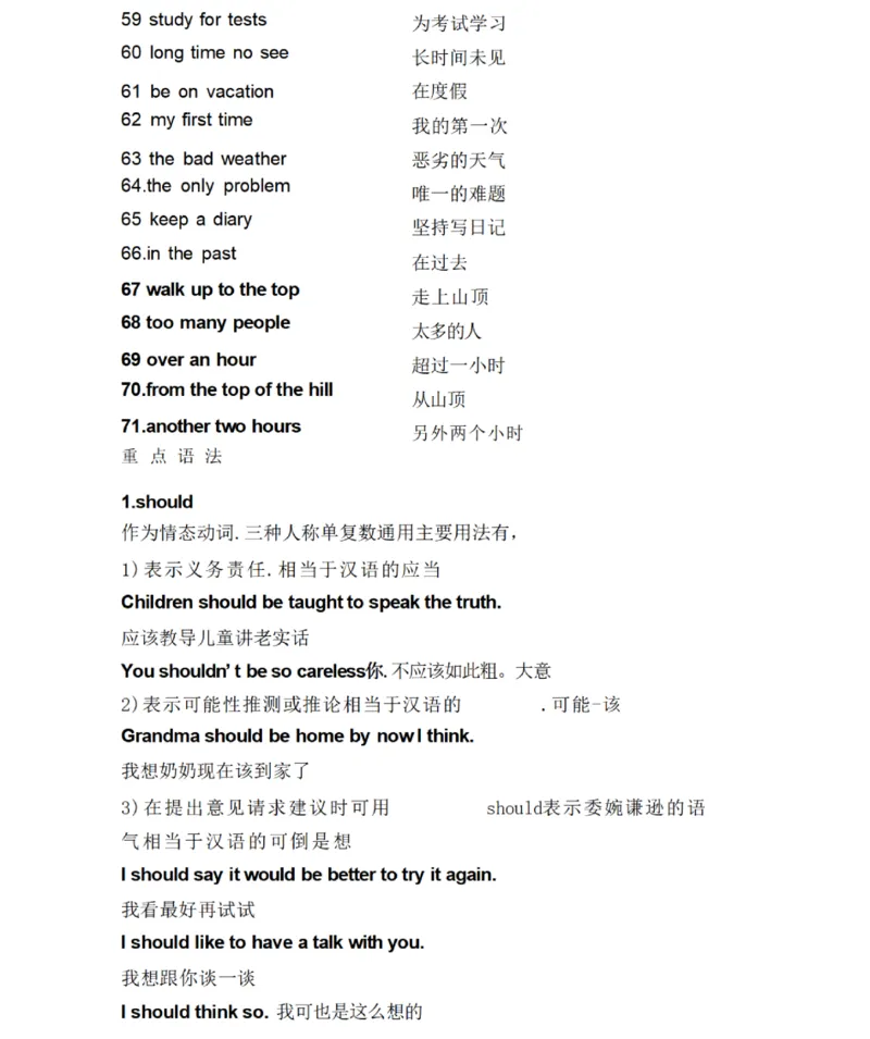 鲁教版初中英语七年级下册_24秋《初中各科知识点梳理》_初中英语《知识梳理》7-9年级上下册_知识梳理_鲁教版初中英语6-9年级上下册知识梳理