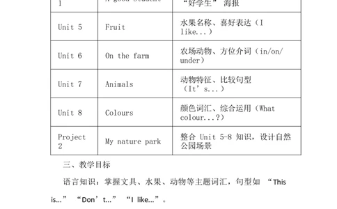 教学计划（知识清单）_三下译林版2026英语_教学计划