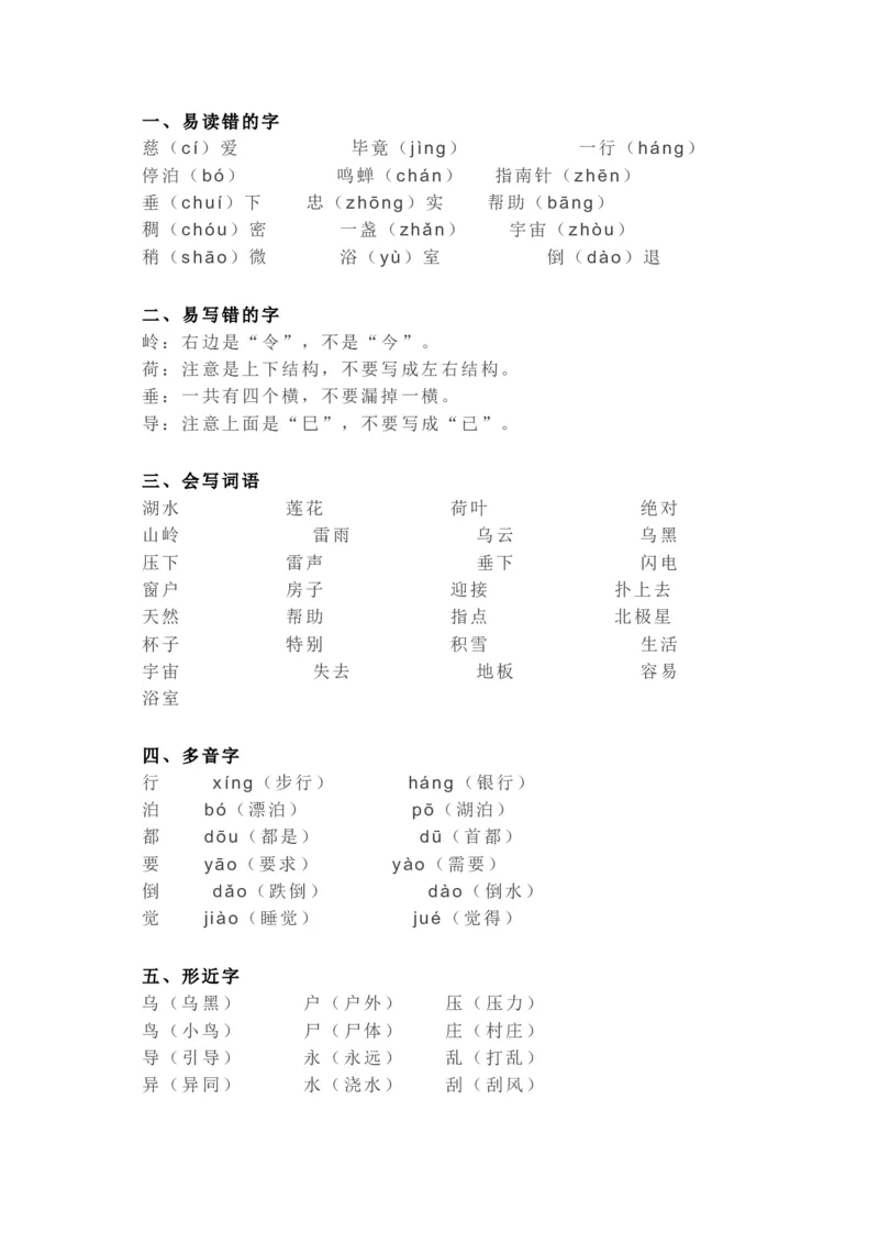 知识梳理部编版小学语文二下第六单元_《小学各科知识点》_小学语文《知识梳理》1-6年级上下册_统编语文1-6年级下册知识总结_二下