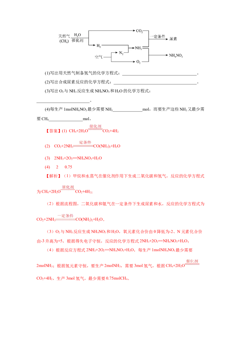 5.2.1氮及其化合物&mdash;氮气与氮的固定一氧化氮和二氧化氮（分层作业）-（人教版2019必修第二册）（解析版）_高化_必修二册（人教版）_分层作业