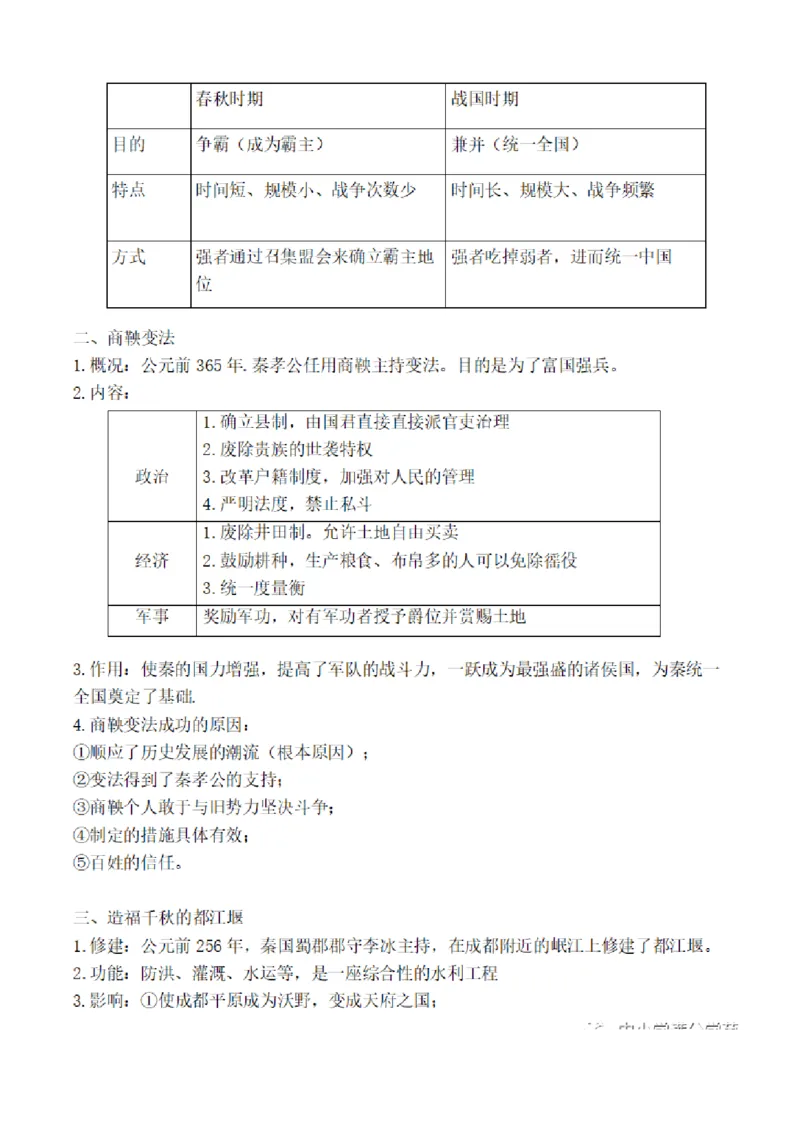 部编版初中历史七上知识点_24秋《初中各科知识点梳理》_初中历史《知识梳理》7-9年级上下册