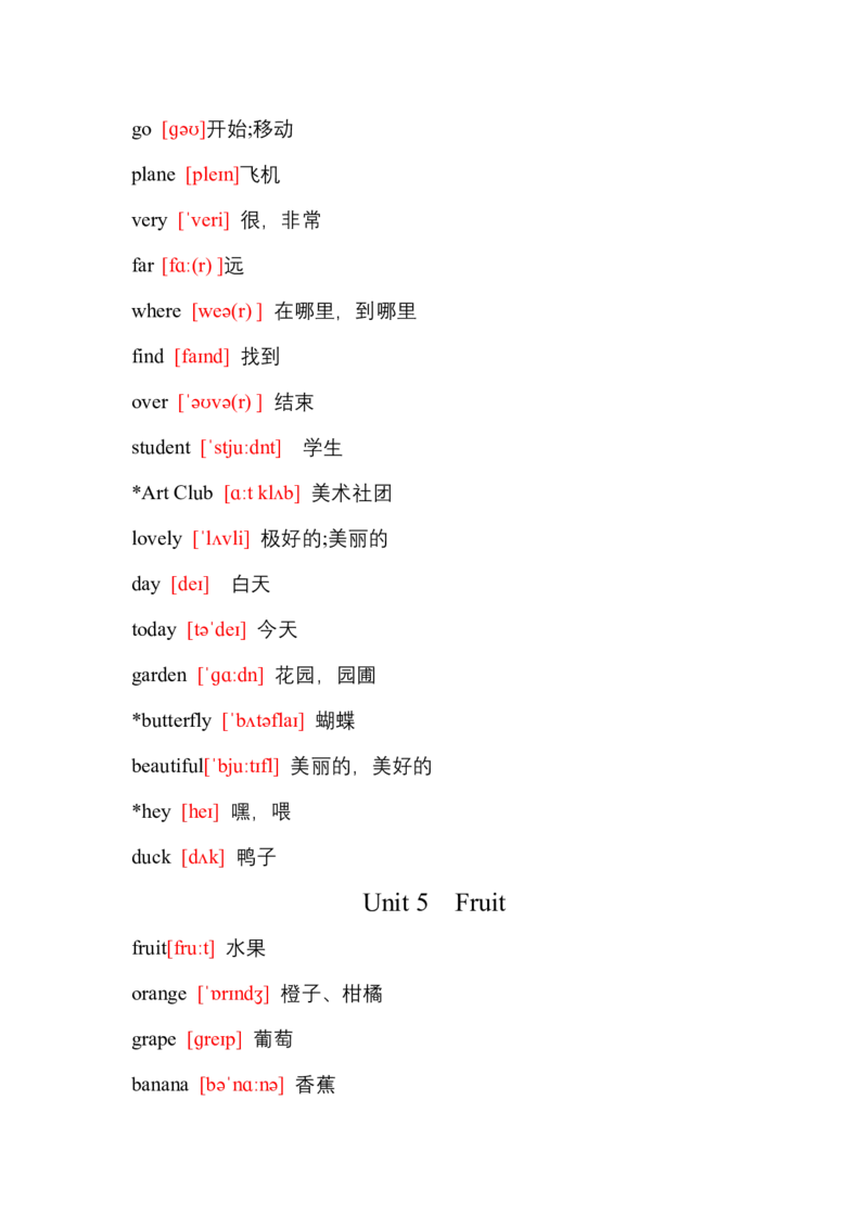 单词带音标（知识清单）-译林版（三起）（2024）英语三年级下册_三下译林版2026英语_单词默写