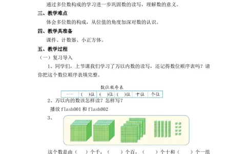 第三单元第二节第3课时拨一拨（认识数位顺序、万以内数的读写2）北师大版_26春北师大版数学二下_19、赠送其它资料_二年级数学下册（北师大版）_旧版_教学设计_第三单元