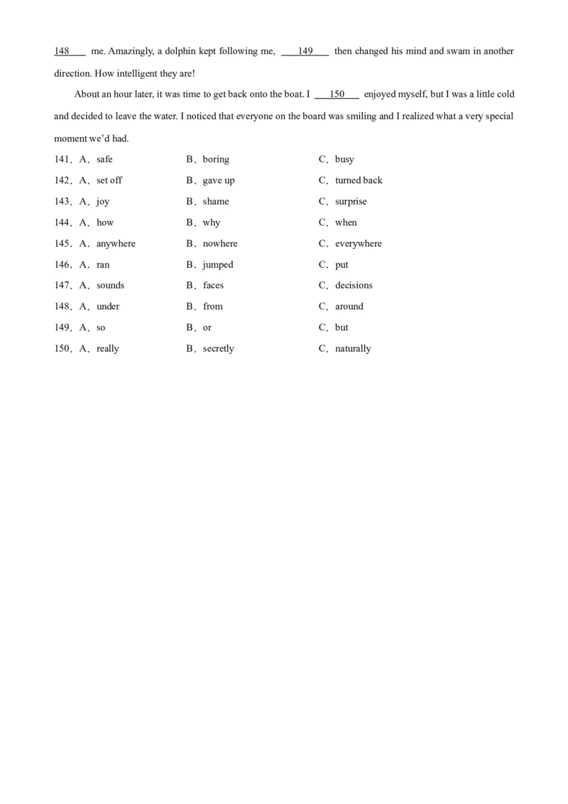 期末必考题型之完形填空15篇-（仁爱科普版）_仁爱版英语九年级下册资料包_重难点易错题精练-U217