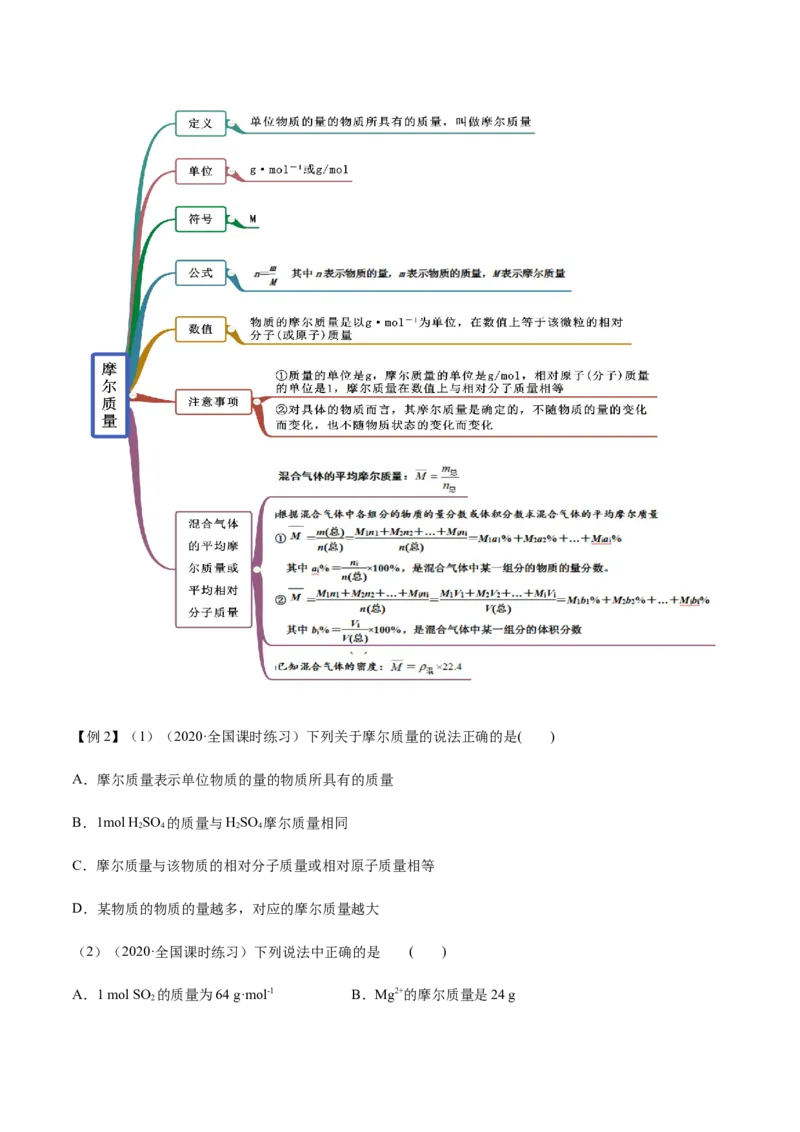 2.3.1摩尔与气体摩尔体积（精讲）-（人教版）解析版_高化_595801221724高中化学新人教版选择性必修一二三电子版教案PPT课件高中试卷_必修一册（人教版）_专项练习