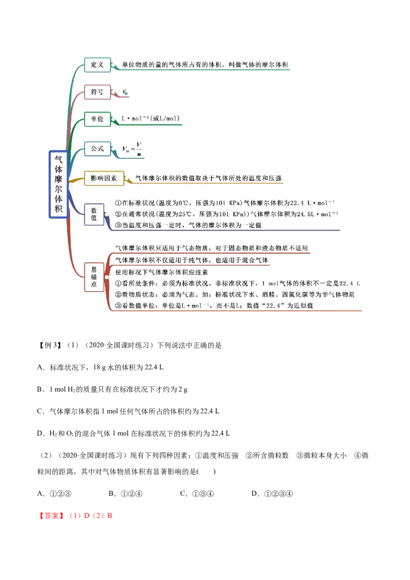 2.3.1摩尔与气体摩尔体积（精讲）-（人教版）解析版_高化_595801221724高中化学新人教版选择性必修一二三电子版教案PPT课件高中试卷_必修一册（人教版）_专项练习