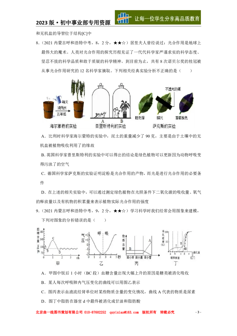 生物&mdash;&mdash;内蒙古呼和浩特市pdf版，含答案全解全析-b7f5aa714c47_内蒙古中考真题_内蒙古中考真题+答案解析2013-2024_初中生物历年真题（2013-2024）