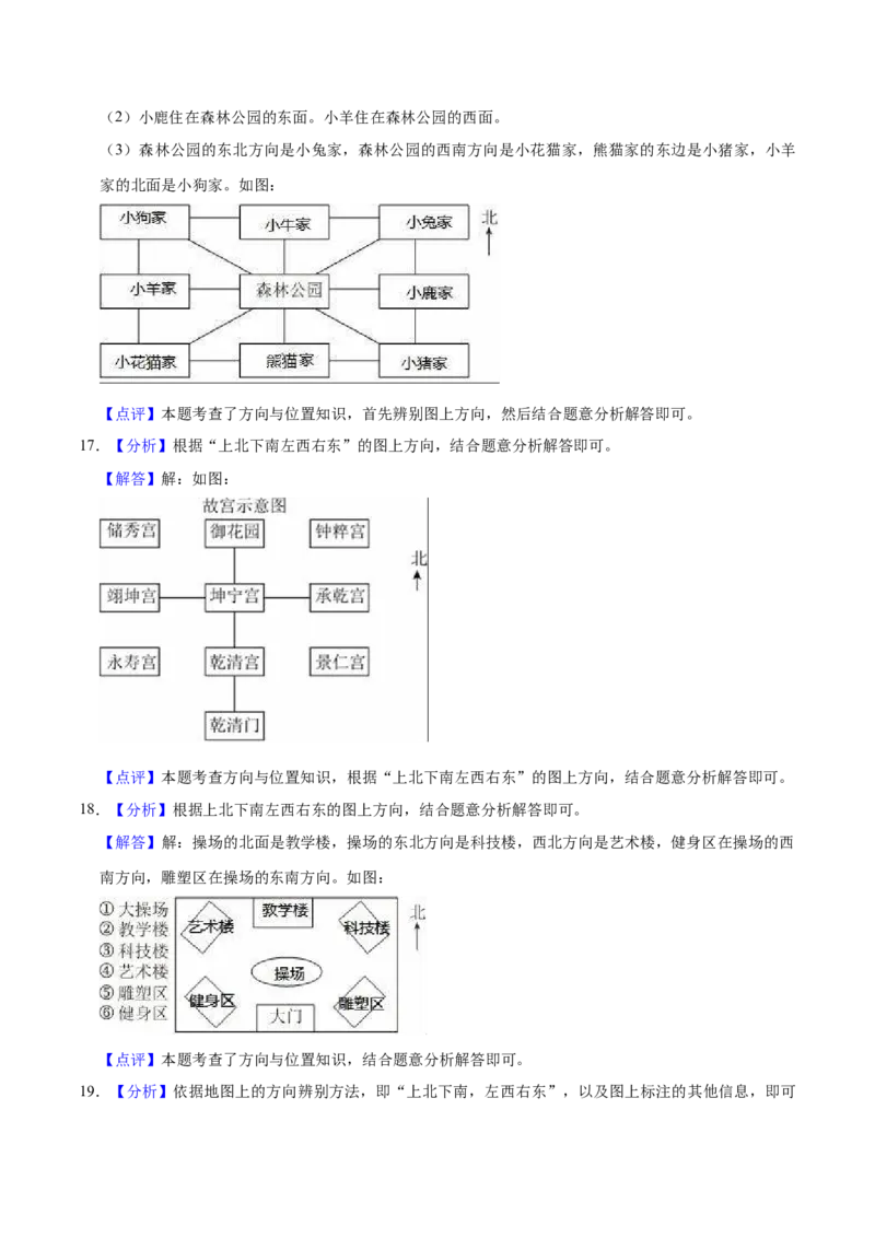 第二单元方向与位置（知识清单)（北师大版）_26春北师大版数学二下_19、赠送其它资料_二年级数学下册（北师大版）_旧版_二年级数学下册（北师大版）_单元知识复习专项-K43_2024版