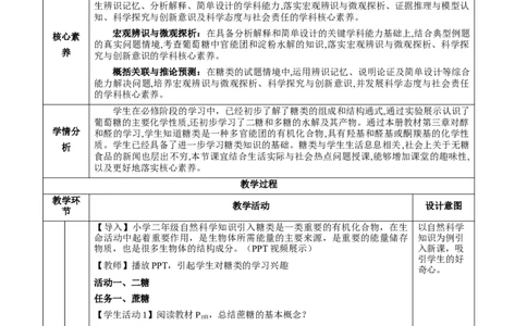 4.1.2二糖与多糖（教学设计）-（人教版2019选择性必修3）_高化_595801221724高中化学新人教版选择性必修一二三电子版教案PPT课件高中试卷_选择性必修3册（人教版）_教学设计