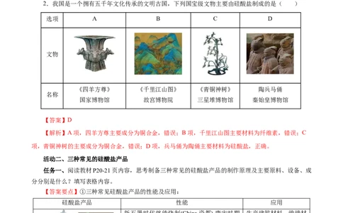 5.3无机非金属材料（导学案）（解析版）_高化_595801221724高中化学新人教版选择性必修一二三电子版教案PPT课件高中试卷_必修二册（人教版）_导学案