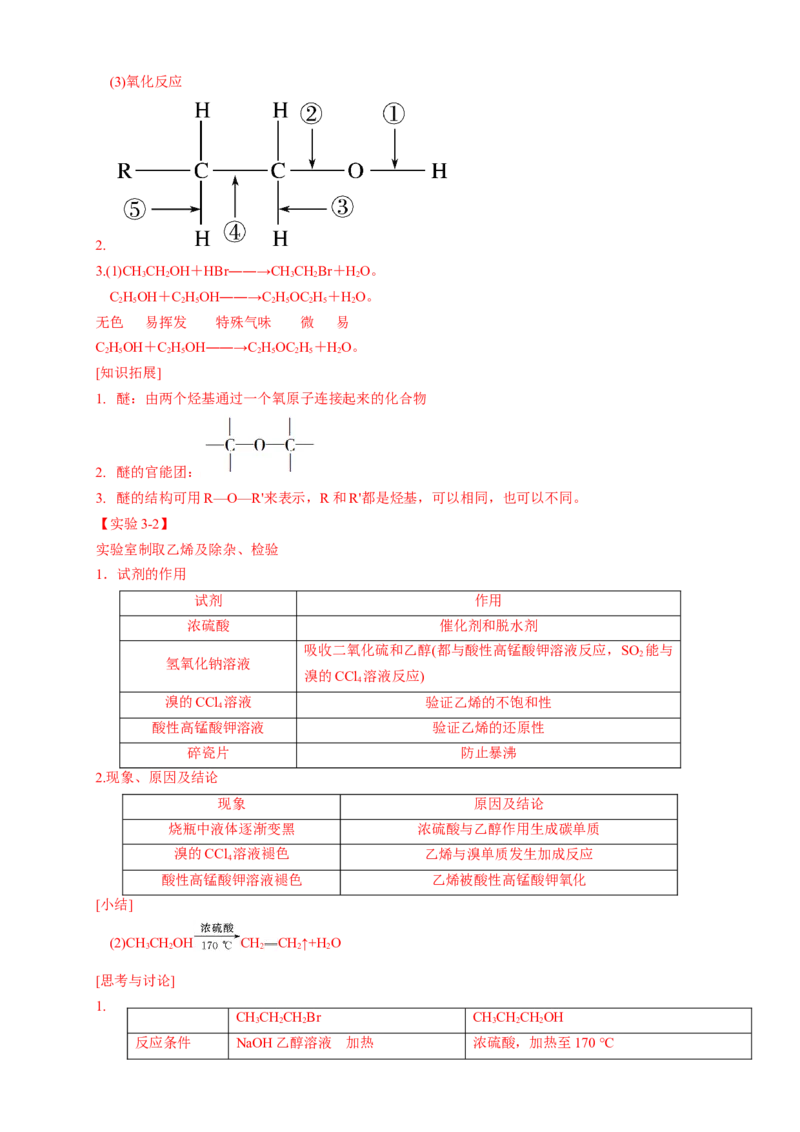 3.2.1醇-学案-2020-2021学年下学期高二化学同步精品课堂(新教材人教版选择性必修3)（解析版）_高化_2025春-人教版高中化学_05新版高中化学选择性必修3_1.课件+教案+学案+习题_学案