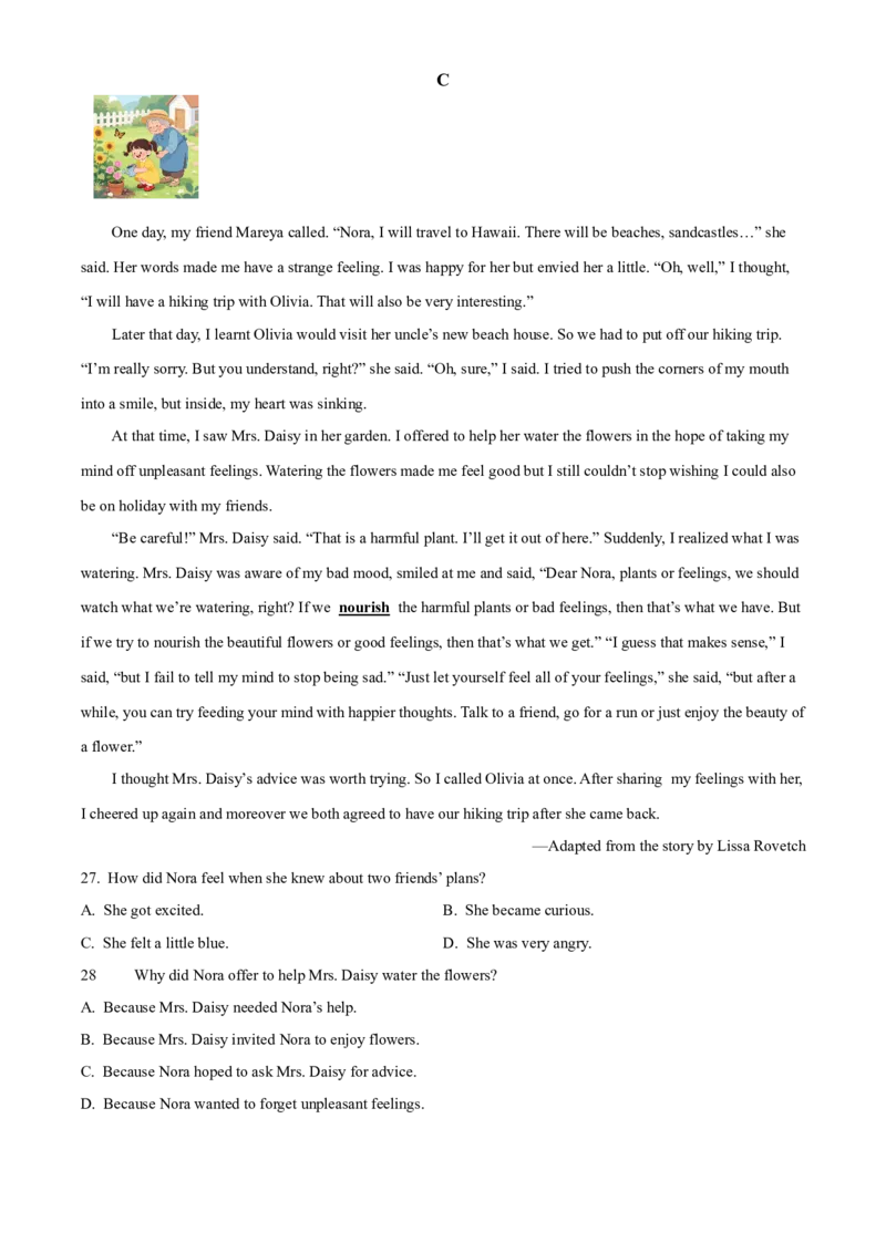 2025年江苏省镇江市中考英语真题（原卷版）_仁爱版英语九年级下册资料包_全国各地中考真题_2025年全国中考英语真题76份_2025年江苏省镇江市中考英语试卷